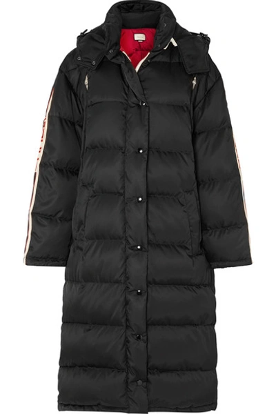 Shop Gucci Oversized Intarsia-trimmed Quilted Shell Down Coat