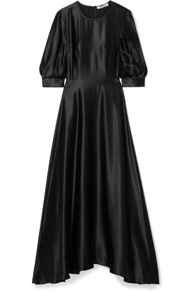 Shop Deitas Ada Silk-satin Maxi Dress In Black