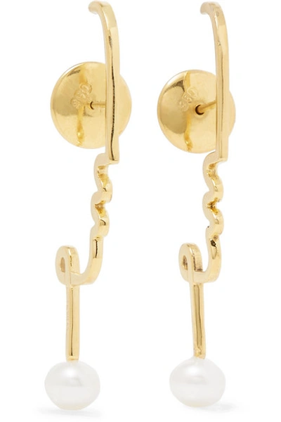 Shop Paola Vilas Henri Gold-plated Pearl Earrings