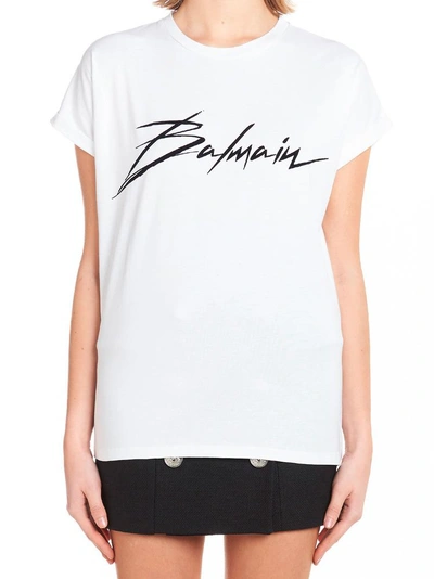 Shop Balmain Logo Beychella T In White