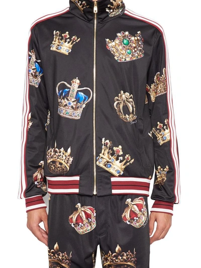Shop Dolce & Gabbana Crowns 'king' Jacket In Multicolor