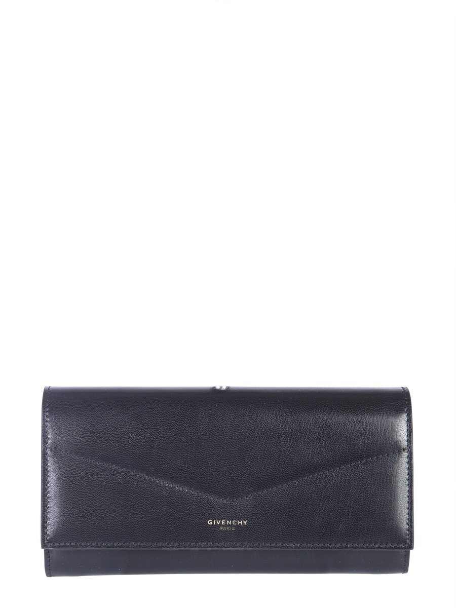Givenchy Long Flap Wallet In Black 