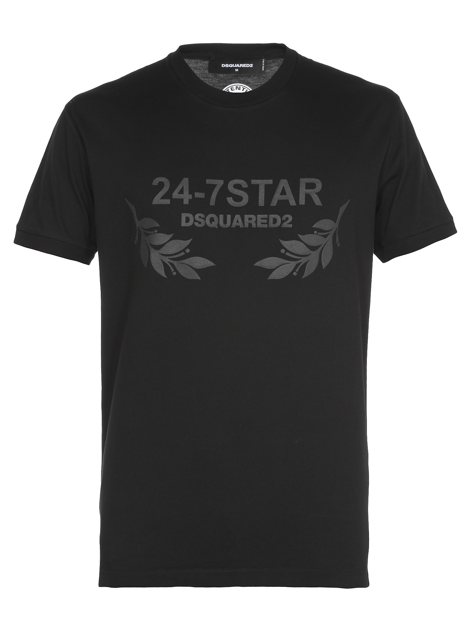 7 Star Black Logo Cotton T-shirt 