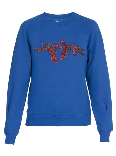 Shop Kenzo Cotton Sweatshirt In French Blue