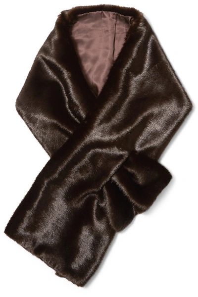 Shop A Perdifiato Arabella Faux Fur Wrap In Brown