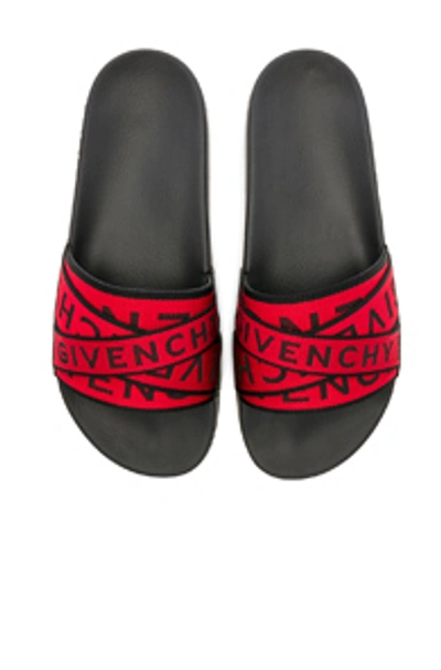 Shop Givenchy Slide Sandals In Red & Black