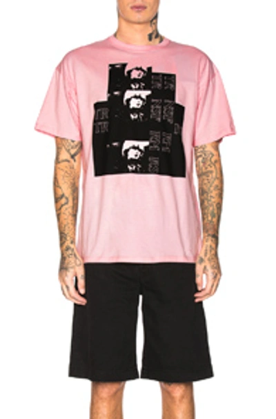 Shop Raf Simons Big Fit Toya Graphic Tee In Light Pink