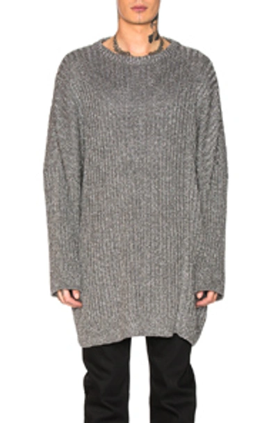 Shop Raf Simons 2 Collared Oversized Sweater In Dark Grey