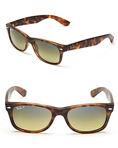 Shop Ray Ban Ray-ban Unisex Matte Polarized New Wayfarer Sunglasses In Matte Havana