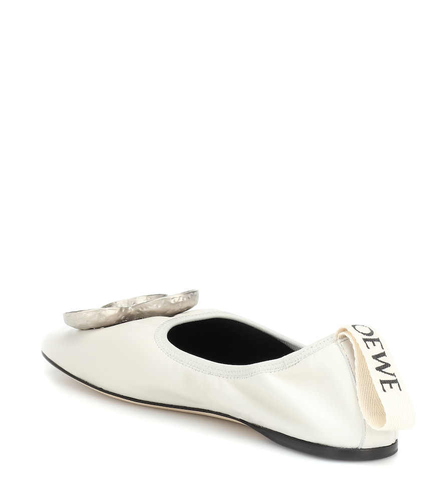 loewe shamrock leather ballet flats