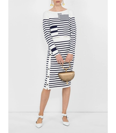 Shop Altuzarra Enya Striped Skirt In Black/white