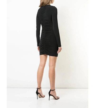 Shop Alexander Wang T Long-sleeved Ruched Dress In Black