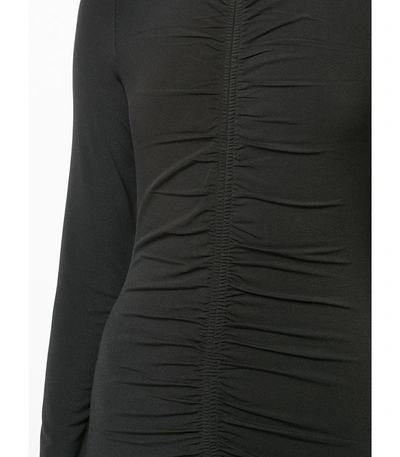 Shop Alexander Wang T Long-sleeved Ruched Dress In Black