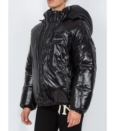 Shop Givenchy Hooded Puffer Coat In Black