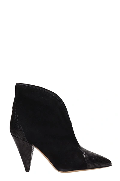 Shop Isabel Marant Archee Black Suede And Leather Ankle Boots