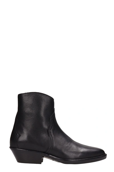 Shop Isabel Marant Danstee Black Calf Leather Ankle Boots