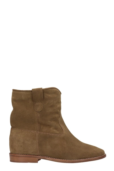 Shop Isabel Marant Crisi Wedge Brown Suede Ankle Boots