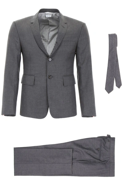 Shop Thom Browne Wool Gabardine Suit In Dark Grey (grey)
