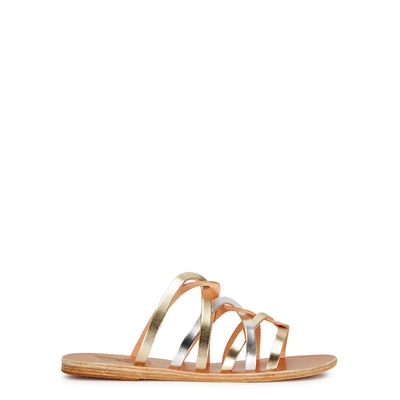 Shop Ancient Greek Sandals Donousa Metallic Leather Sandals In Gold