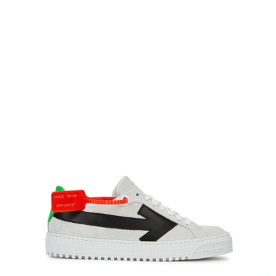 Shop Off-white Light Grey Suede Trainers In White And Black