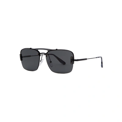 Shop Prada Black Aviator-style Sunglasses
