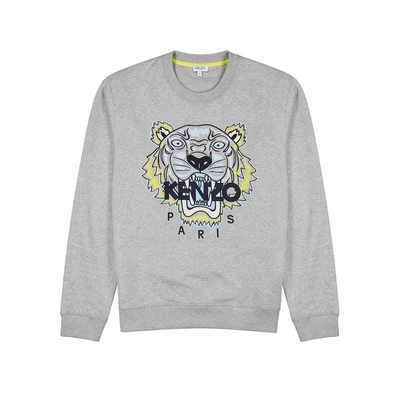 Shop Kenzo Icon Grey Tiger-embroidered Sweatshirt