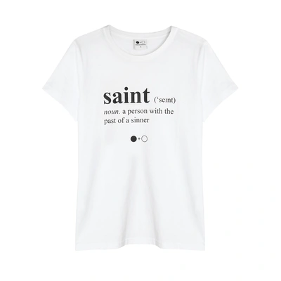 Shop A Black & White Story Saint-print Cotton T-shirt In White And Black