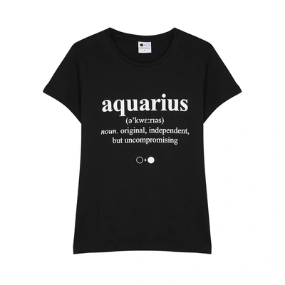 Shop A Black & White Story Aquarius-print Cotton T-shirt In Black And White