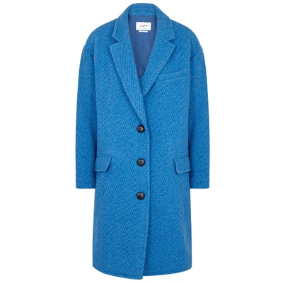 Shop Isabel Marant Étoile Gimi Blue Wool-blend Coat