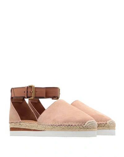 Shop See By Chloé Woman Espadrilles Blush Size 10 Soft Leather In Pink