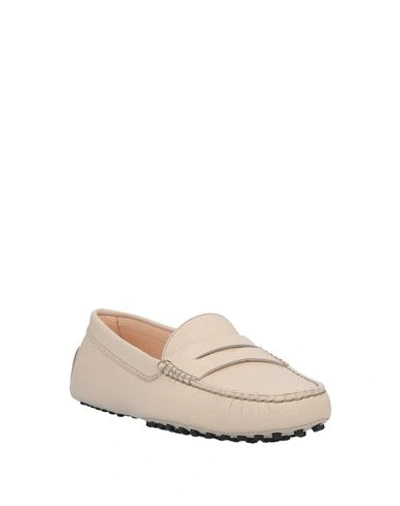 Tod's Leather Driver Penny Loafers In Beige