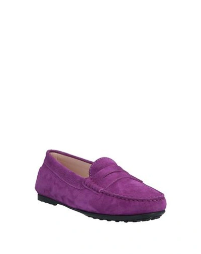 Shop Hogan Loafers In Purple