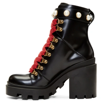 Shop Gucci Black Leather Boots In 1000 Black