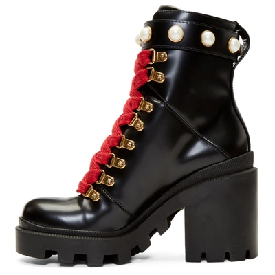 Shop Gucci Black Leather Boots In 1000 Black