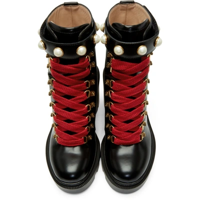 Shop Gucci Black Leather Boots In 1000 Black