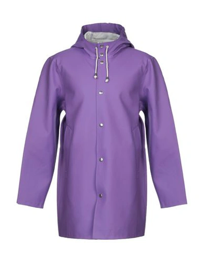 Shop Stutterheim Overcoats In Purple