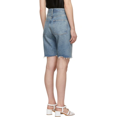 Shop Agolde Blue Denim 90s Loose Fit Shorts In Roundabout