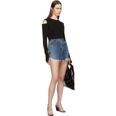 Shop Agolde Blue Quinn Hi-rise Miniskirt In Ransom