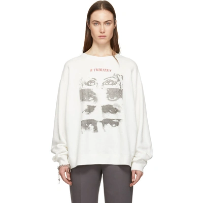 Shop R13 White Oversized 13 Eyes Sweatshirt