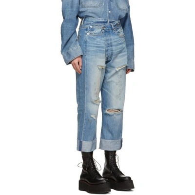 Shop R13 Blue Crossover Jeans In Emory