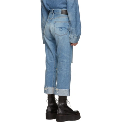 Shop R13 Blue Crossover Jeans In Emory