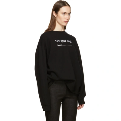 Shop R13 Black Oversized Sell Your Soul Sweatshirt