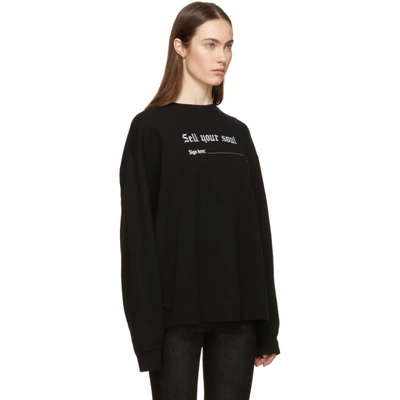 Shop R13 Black Oversized Sell Your Soul Sweatshirt
