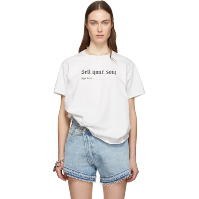 Shop R13 White Sell Your Soul Boy T-shirt In Dirty White