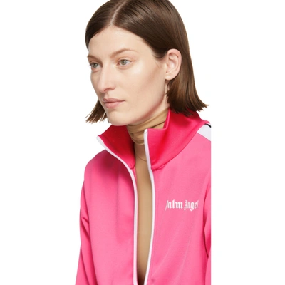 Shop Palm Angels Pink Classic Track Jacket In Fuxia/white