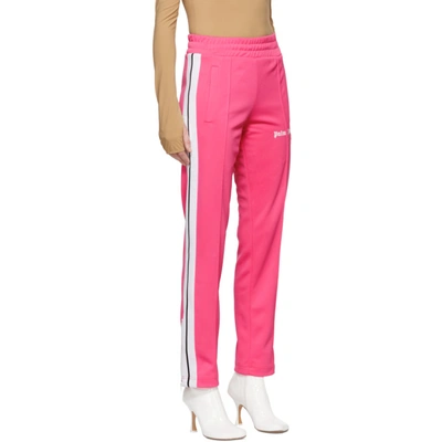 Shop Palm Angels Pink Classic Track Pants In Fuxia/white