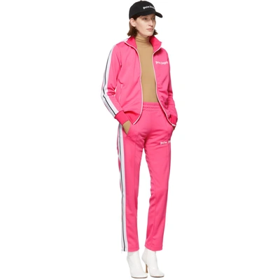 Shop Palm Angels Pink Classic Track Pants In Fuxia/white