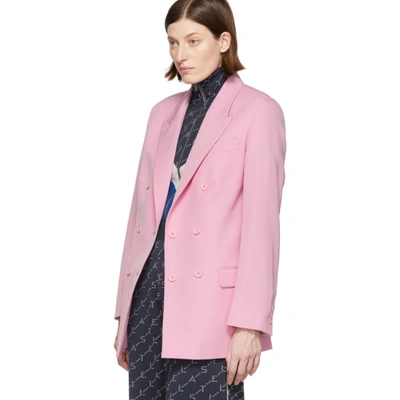 STELLA MCCARTNEY 粉色羊毛斜纹精裁西装外套