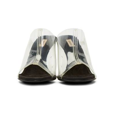 Shop Yeezy Transparent And Black Pvc Sandals In Clear/graph