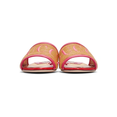 Shop Emilio Pucci Tan And Pink Logo Sandals In A68 Nat/fus